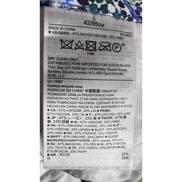 Banana Republic Pleated Blue Floral Boho Wide Leg Belted Sz 2 Silky Pants - Picture 12 of 14